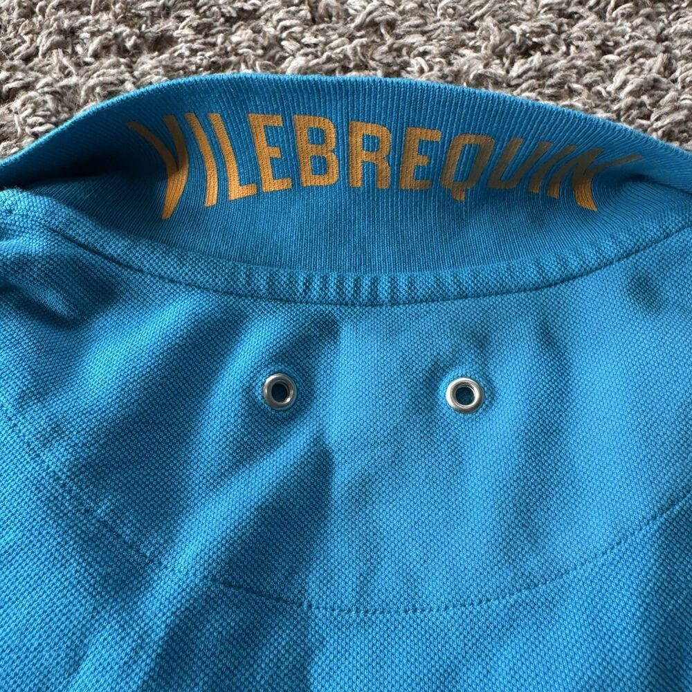 Vilebrequin Polo Shirt Mens 2XL Blue Regular Fit Pique Cotton Turtle Logo Preppy - Picture 7 of 9